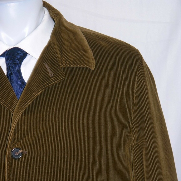 David Lance Full Length Brown Corduroy Jacket Size XL